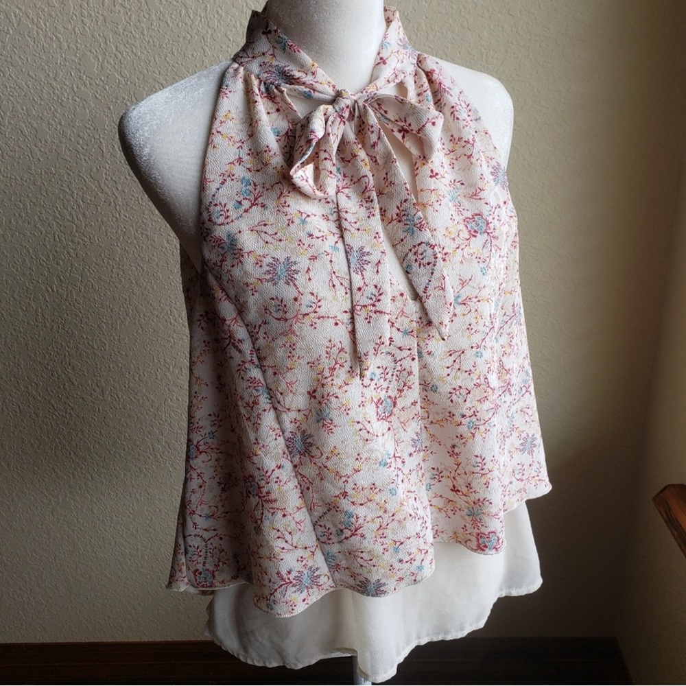 Zara Flutter Layered Tank Floral Size Large